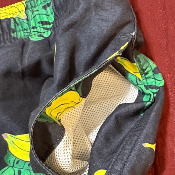 PacSun Men’s Black Swim Trunks with Banana and Leaf Print Size Large - Picture 13 of 13